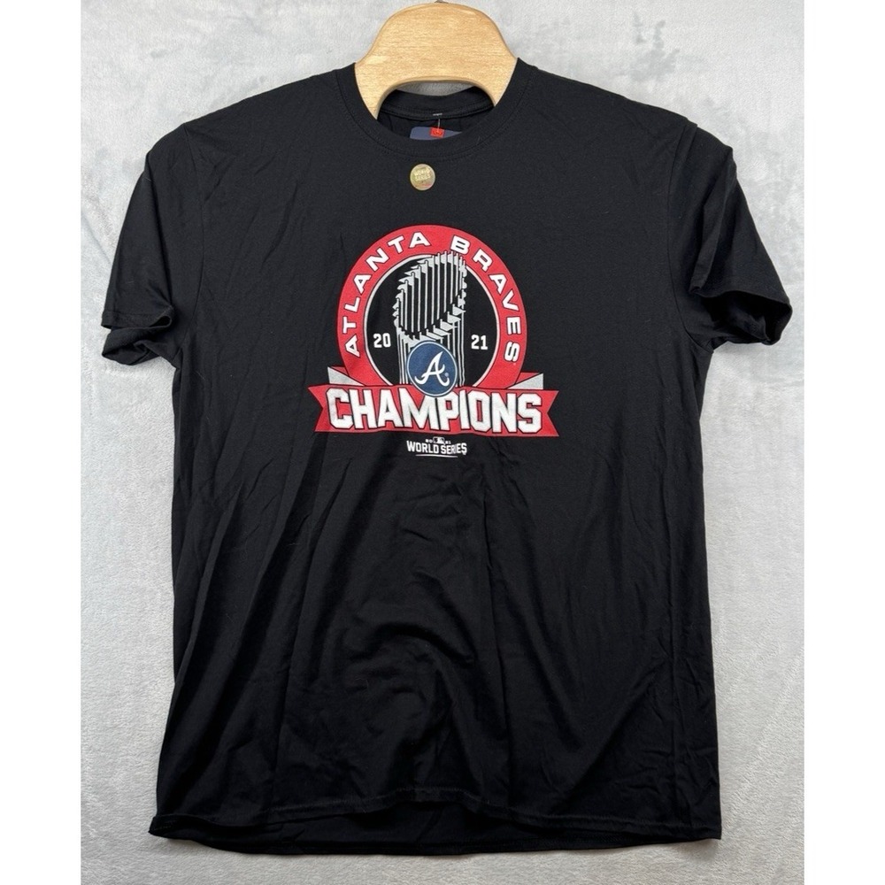 Fanatics Atlanta Braves 2021 World Series Champions Black T-Shirt Tee XL NWT